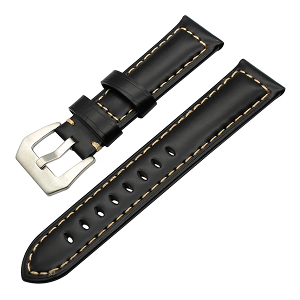 Black S Винтажный ремешок из натуральной кожи 22 мм для LG G Watch Urbane Asus ZenWatch 1 2 Мужской Pebble Time/стальной ремешок на запястье черный - Цвет ремешка: Black S