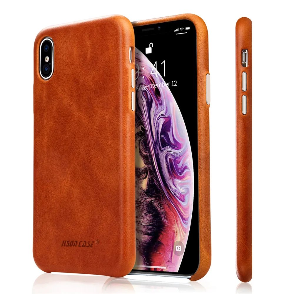 Jisoncase, кожаный чехол для телефона, для iPhone XS, роскошный бренд, чехол для телефона, противоударный, ультра-тонкий, 5,8 дюймов, приталенный Чехол s, новинка