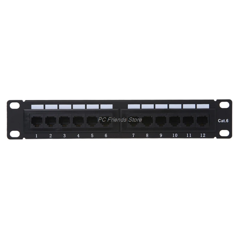 Cat6/Cat5e 12 портов RJ45 патч-панель UTP LAN сетевой адаптер Кабельный разъем-ПК друг