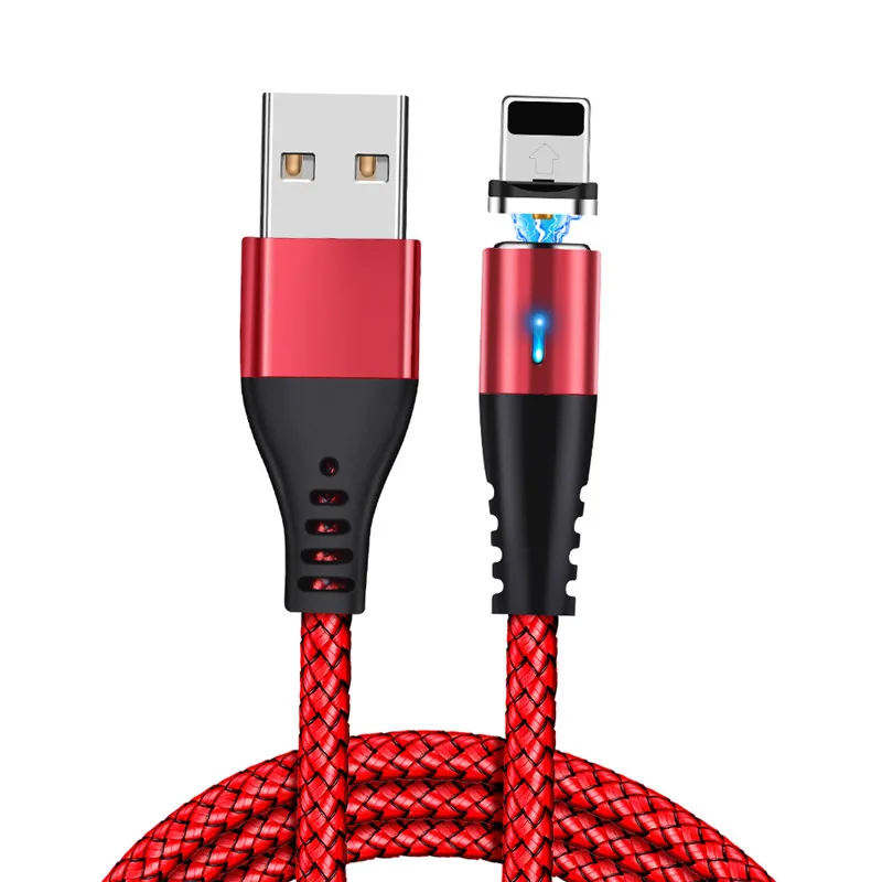 Red For iPhone Олаф Круглый Магнитный кабель для iphone Xs max 7 8 plus Быстрая зарядка type C Micro Usb шнур для samsung S9 S10 кабели для мобильных телефонов - Цвет: Red For iPhone
