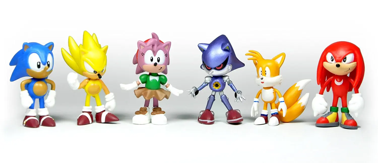 6 шт./лот " sonic the hedgehog фигурка Knuckles sonic Super sonic Amy Metal sonic and Tail TRU эксклюзивная модель игрушки