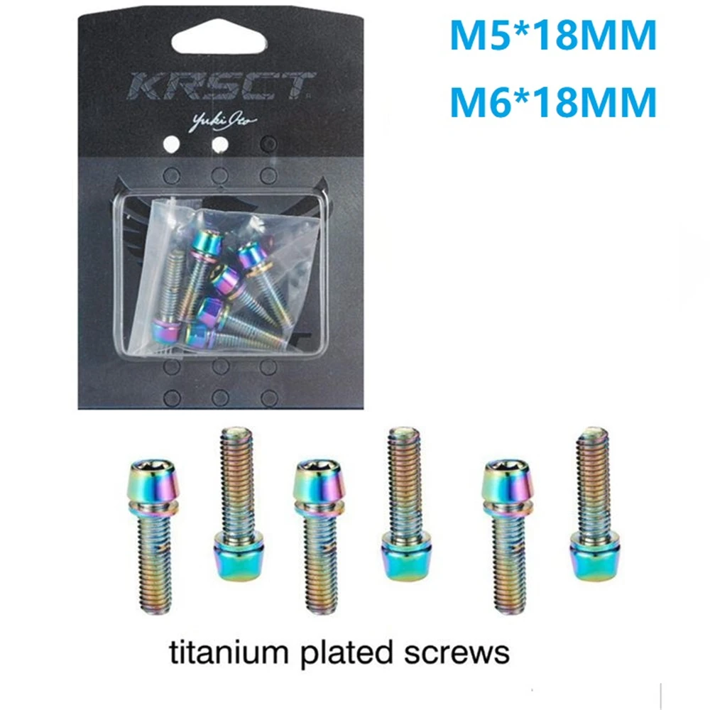 Болт с титановым покрытием M5/M6 * 18 мм винт для руля и штока горных дорожных