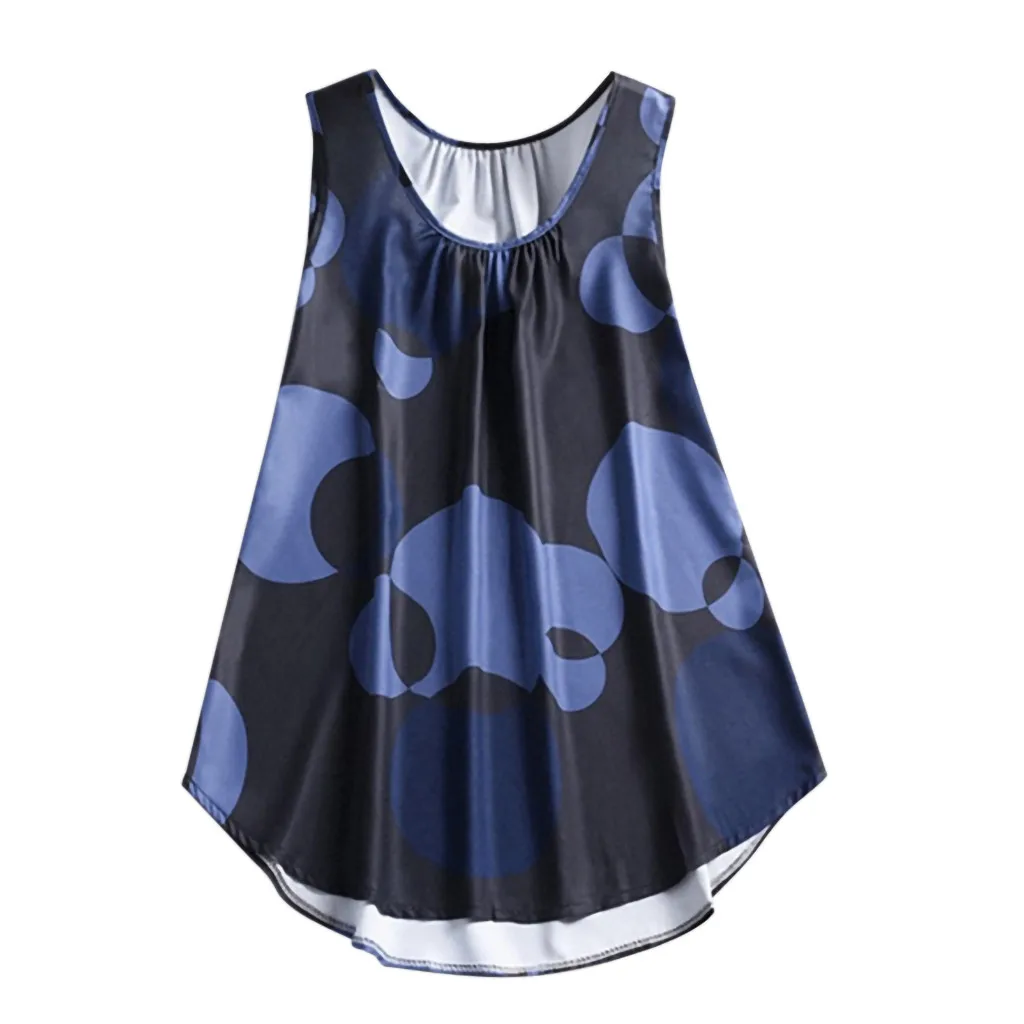 Топ женский плюс размер Женский Большой Волнистый принт Повседневный жилет без