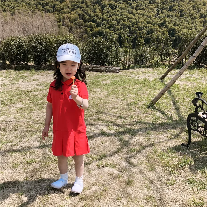 2019 Summer New Arrival cotton korean style short sleeve with cherry embroidery all-match dress for cute sweet baby girls | Детская