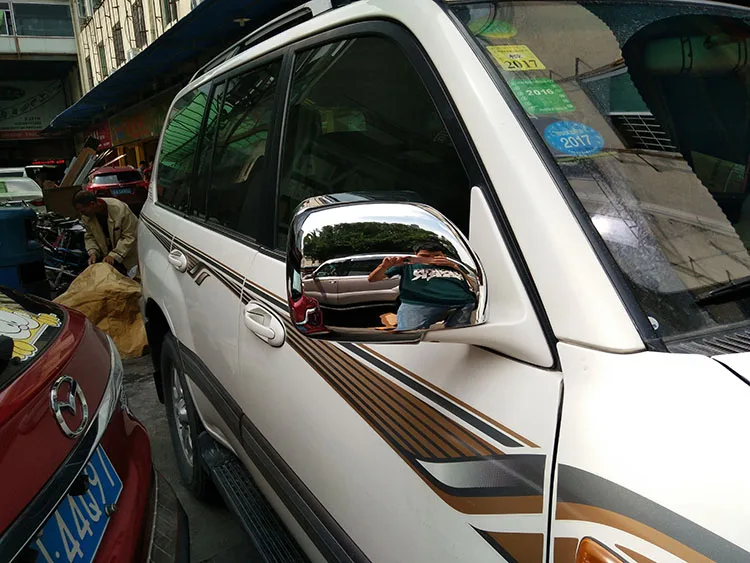 Luhuezu хромированная крышка дверного зеркала боковая крышка лампы для Lexus LX470 98-07 Toyota Land Cruiser LC100 1998-2007 аксессуары