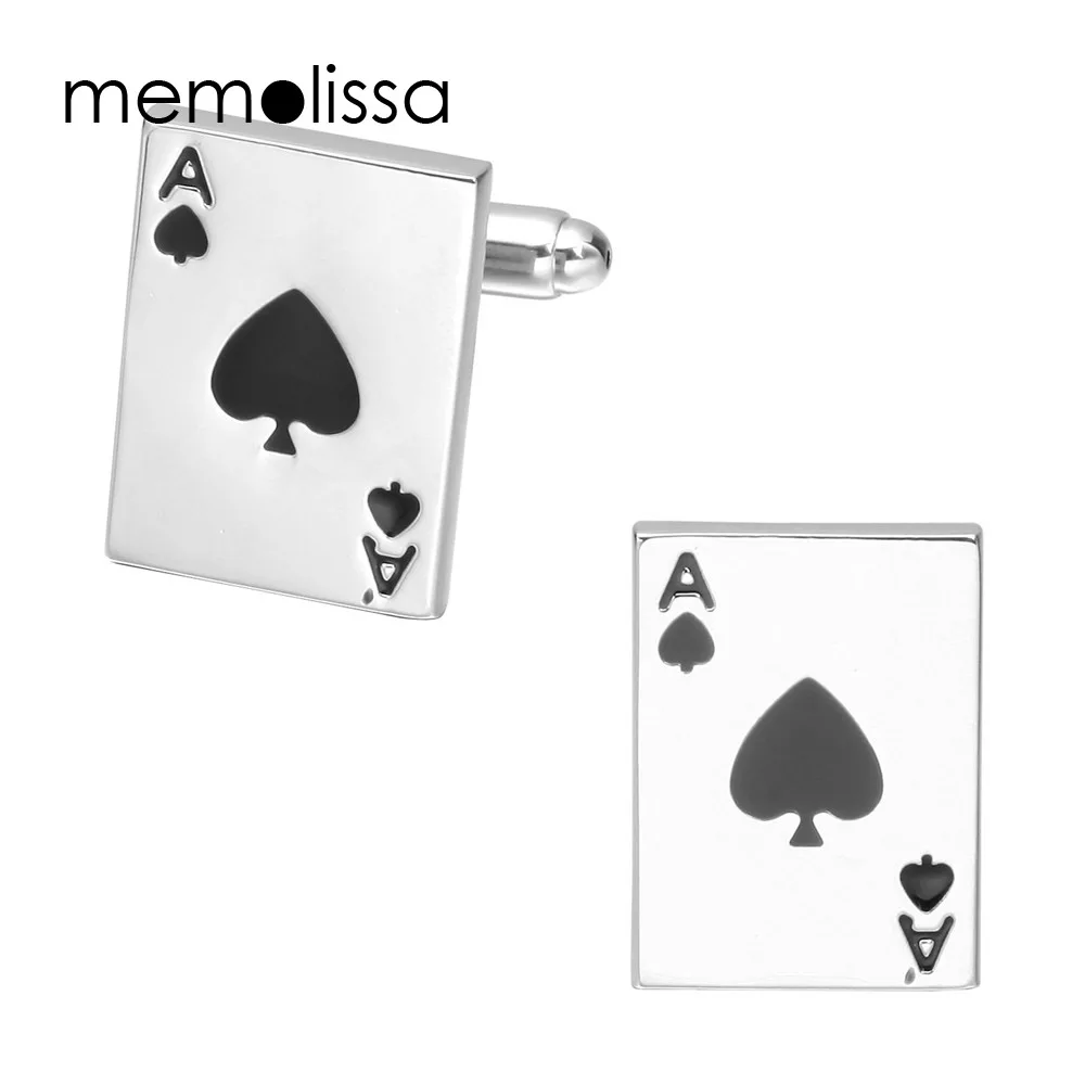 Запонки Memolissa мужские черные медные запонки для ходьбы покер дизайнерские оптом