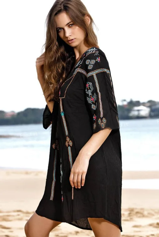 Пляжные Комбинезоны для женщин Saida De Praia Feminino платье Sarong Женская Выходная купальная накидка парео длинное восточное платье Boho Outings