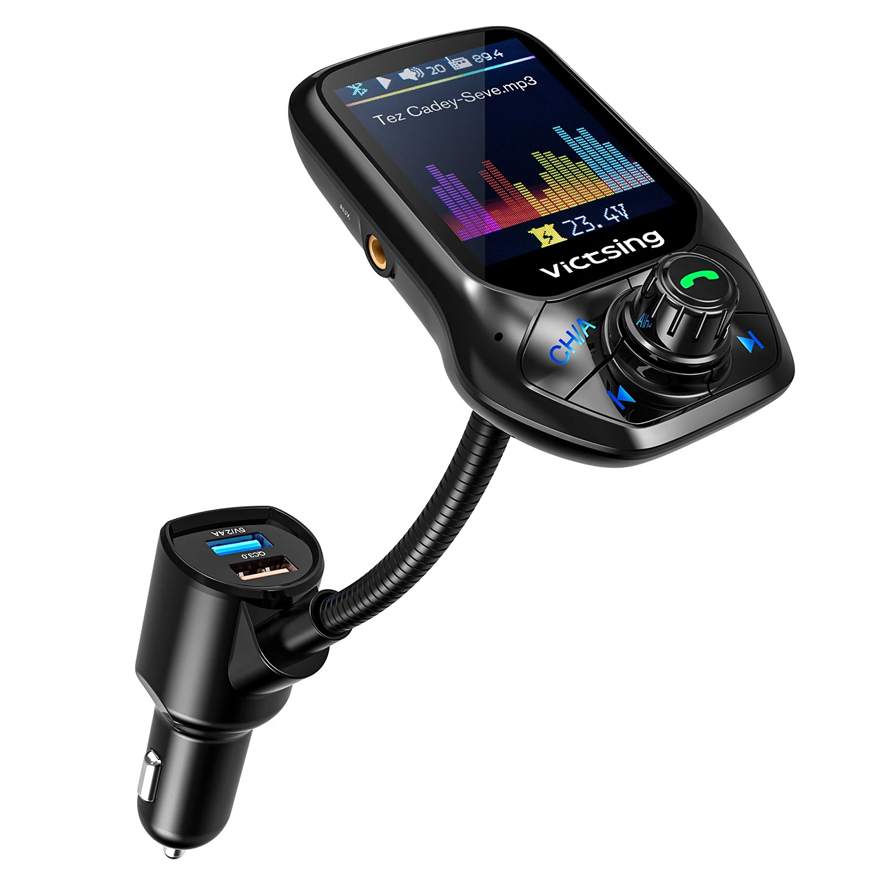 VicTsing FM Bluetooth передатчик Радио адаптер автомобильный Громкая связь вызов 3 USB порт с QC3.0 Быстрая зарядка передатчик fm-модуль