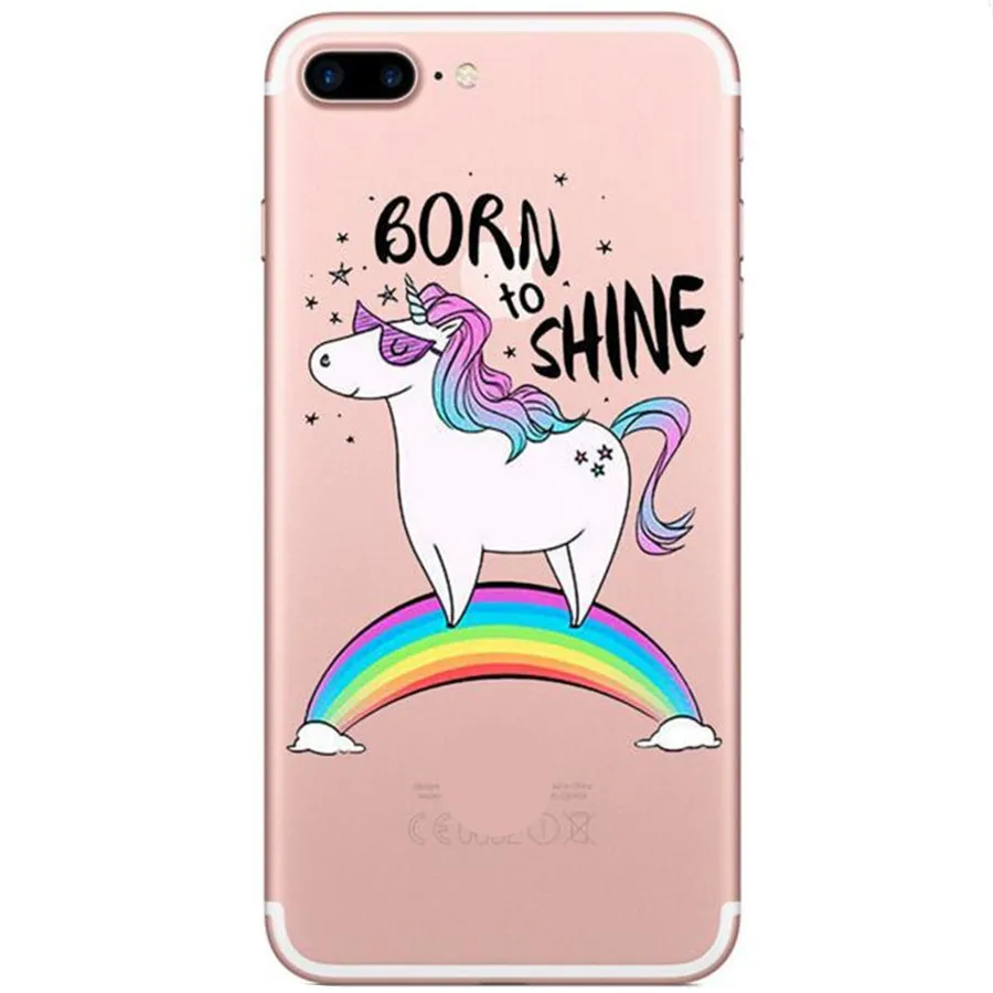 UVR Animal Cartoon Childhood Lovely Unicorn Phone Case For Iphone X 8 7 6S PLUS Mobile Cases Bag Back Covers Capa Paint |
