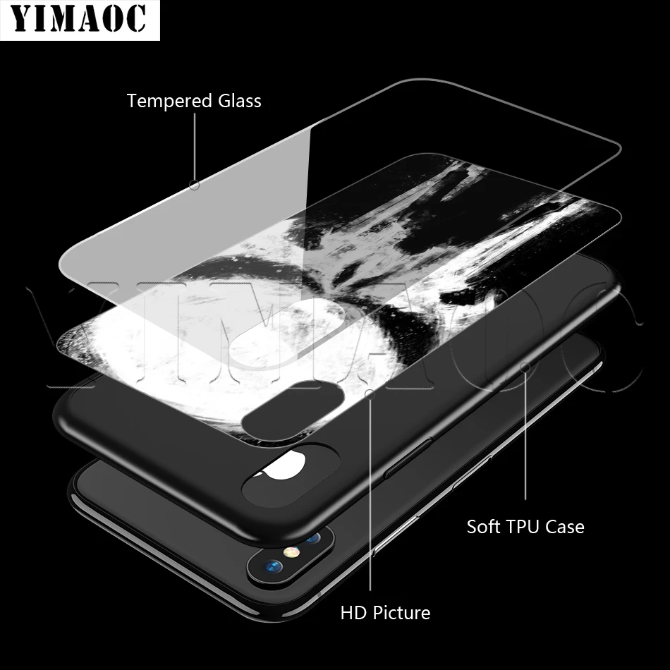 YIMAOC Marvel Каратель чехол из закаленного стекла для iPhone 11 Pro XS MAX XR X 8 7 6 6S Plus