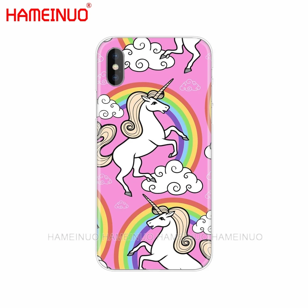 80805 HAMEINUO Радужный Единорог Чехол для мобильного телефона iphone X 8 7 6 4 4S 5 5S SE 5c 6s plus - Цвет: 80805