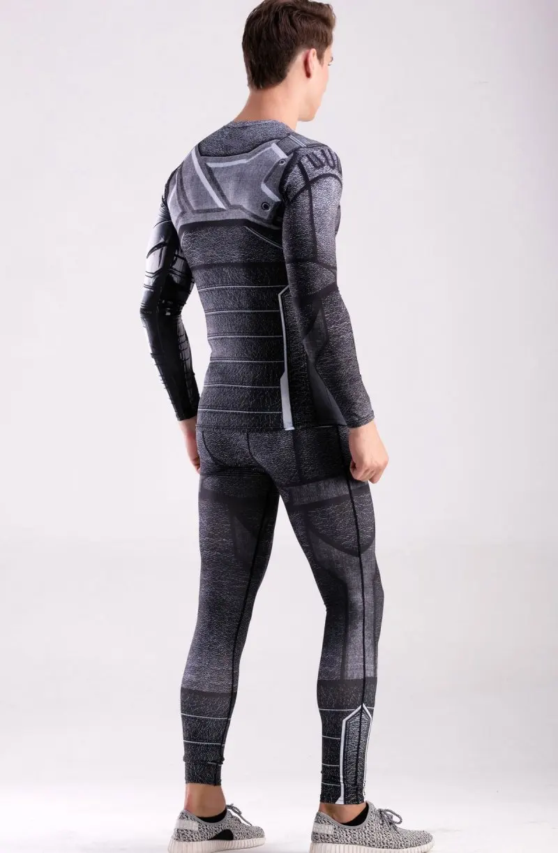 Красный Плюм мужской компрессионный тренировочный топ Зимний воин косплей с