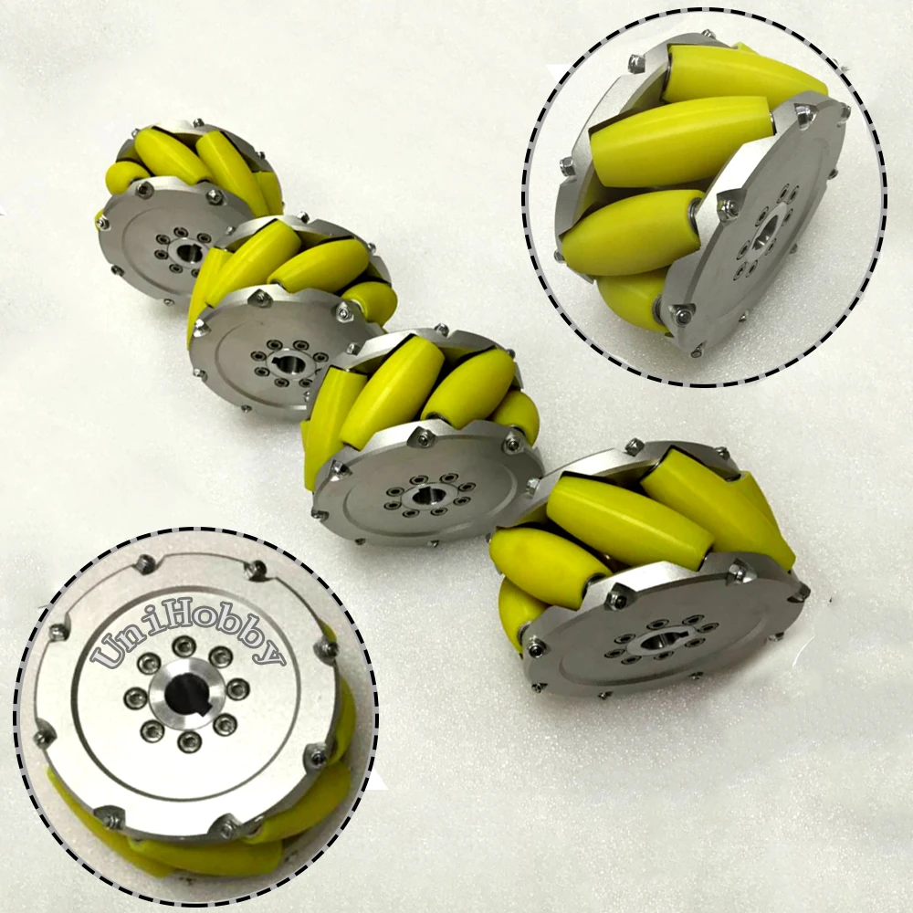 UniHobby Mecanum колеса 8 дюймов (203 мм) UH203A тяжёлые промышленные с PU ролик Максимальная