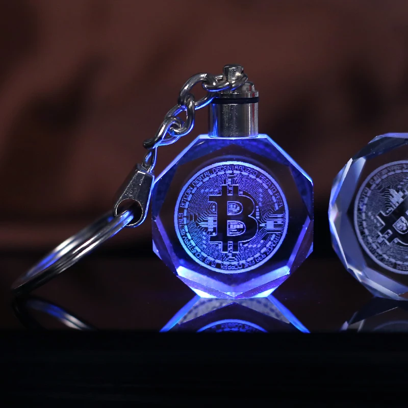 Брелок Биткойн брелок с лазерной гравировкой кольцо для автомобильных ключей