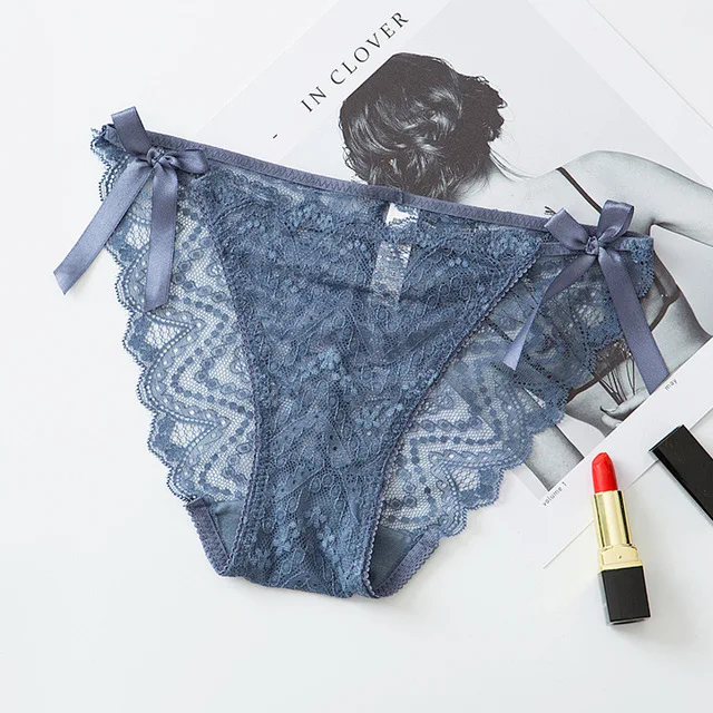 Летние ультра-тонкие трусики с милым бантом прозрачные низкой посадкой женское