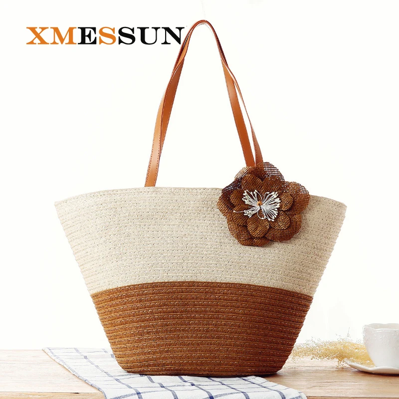 Женская плетеная пляжная сумочка богемная дизайнерская соломенная сумка ручной