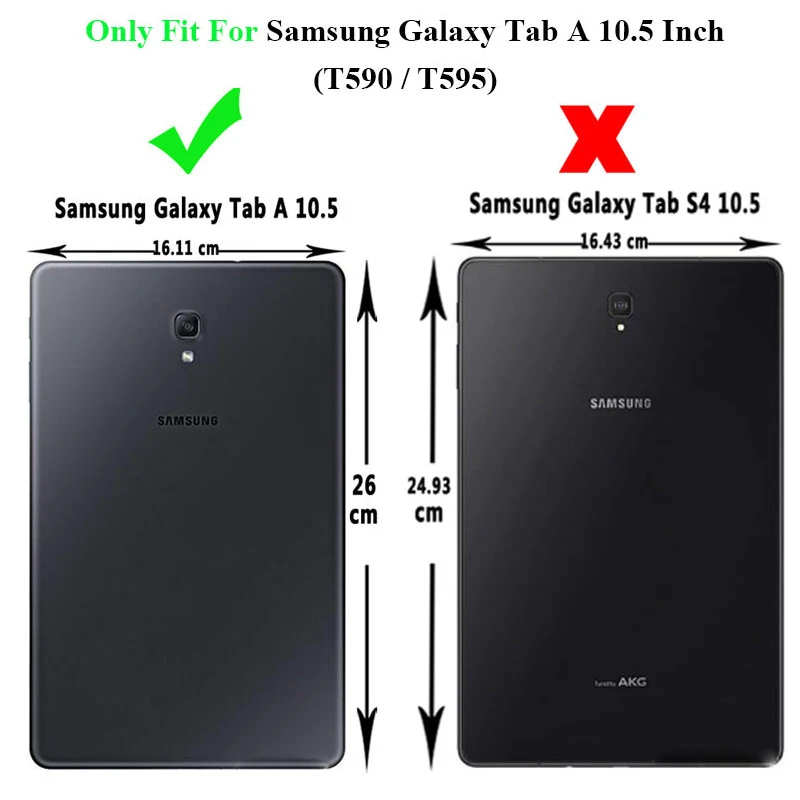 Модный кожаный чехол с принтом для Samsung Galaxy Tab A A2 2018 10 5 дюйма T590 T595 T597|Чехлы