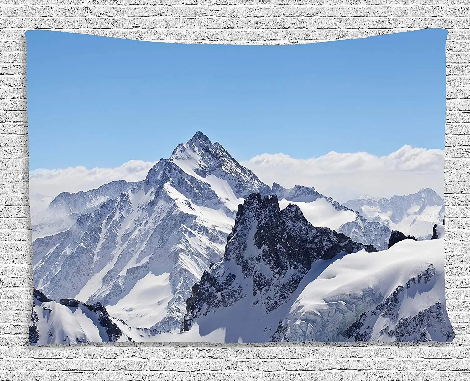 Зимний Декор гобелен снежные Скалистые горные вершины Топы сцена высокие земли