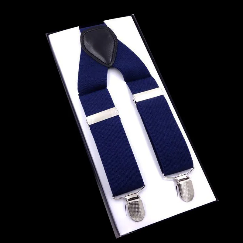 

3.5*110cm men's plaid stripes with three clip suspenders FY18102202