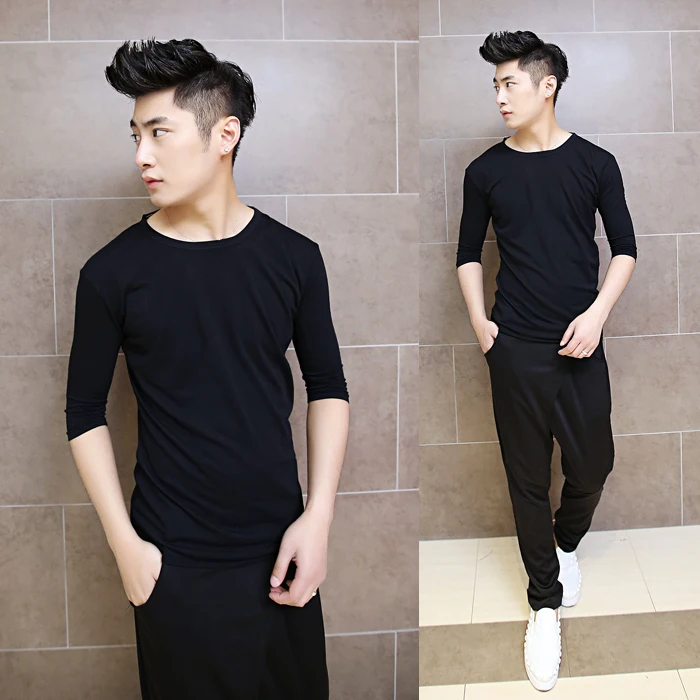 Летняя Сексуальная футболка для мужчин Половина рукава Slim fit черный цвет выдалбливают Готический Панк Топ
