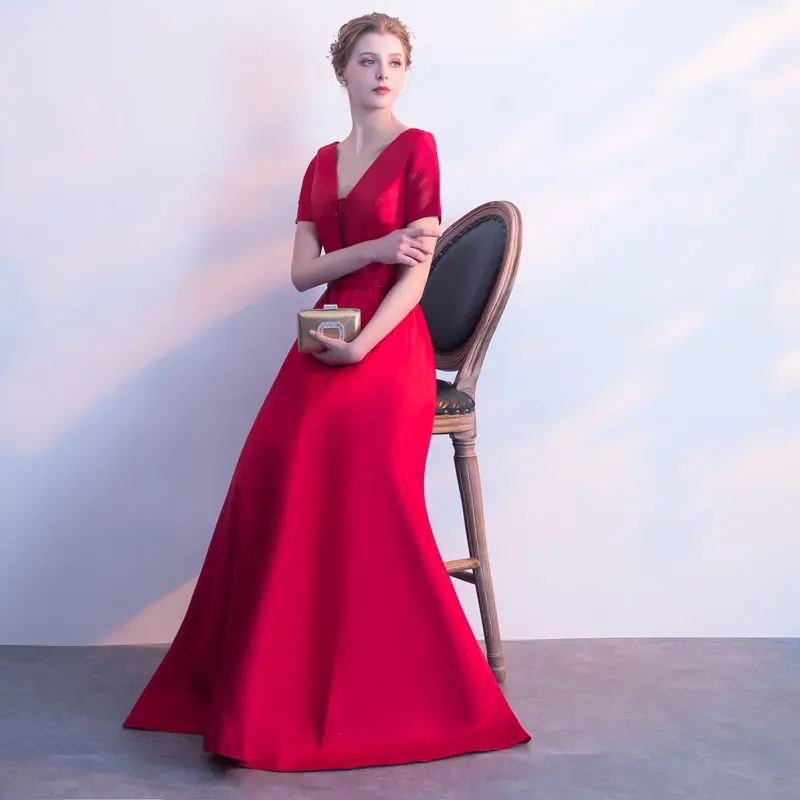 Женское вечернее платье расшитое бисером с коротким рукавом | Свадьбы и