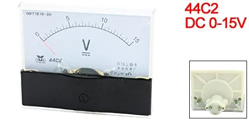 

DC Voltmeter 44C2 Analog Voltmeter 0-15V Square DC Voltage Panel Meter