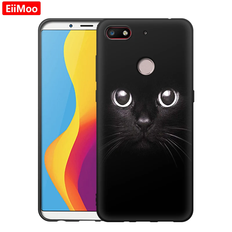Женский чехол для Nubia V18 с милым рисунком силиконовый мягкий ZTE черный матовый