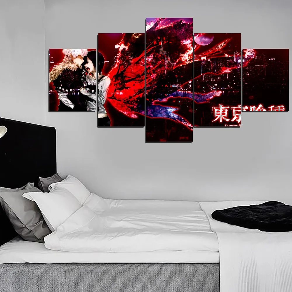 Wall Art Painting Modern Home Decor Tokyo Ghoul Animation Poster 1 Piece Canvas Print Ken Kaneki And Touka Kirishima Pcitures | Дом и сад