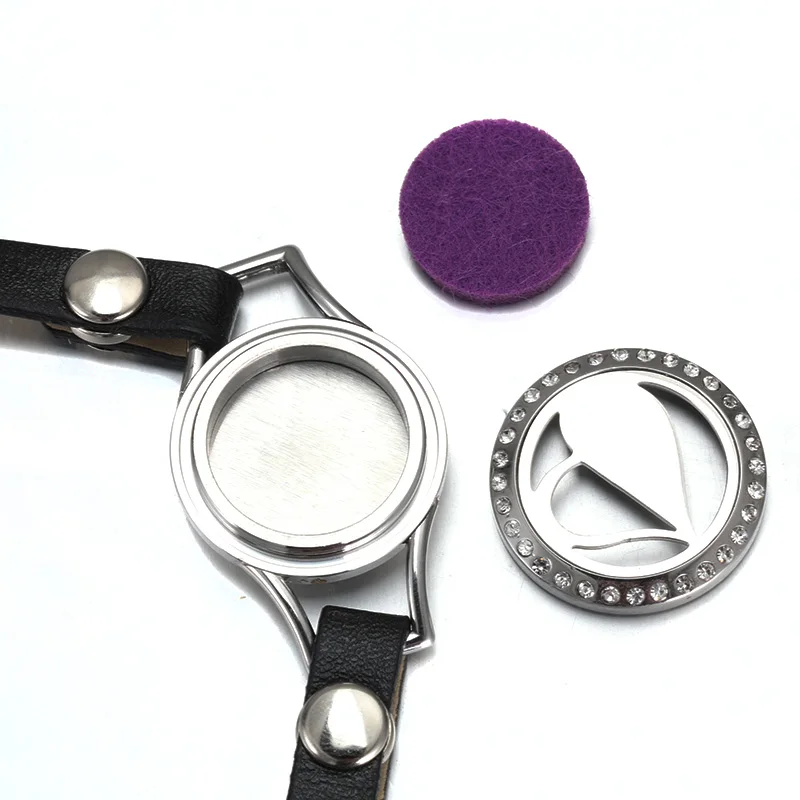 Кожаный браслет для ароматерапии из нержавеющей стали MODKISR Подарочный