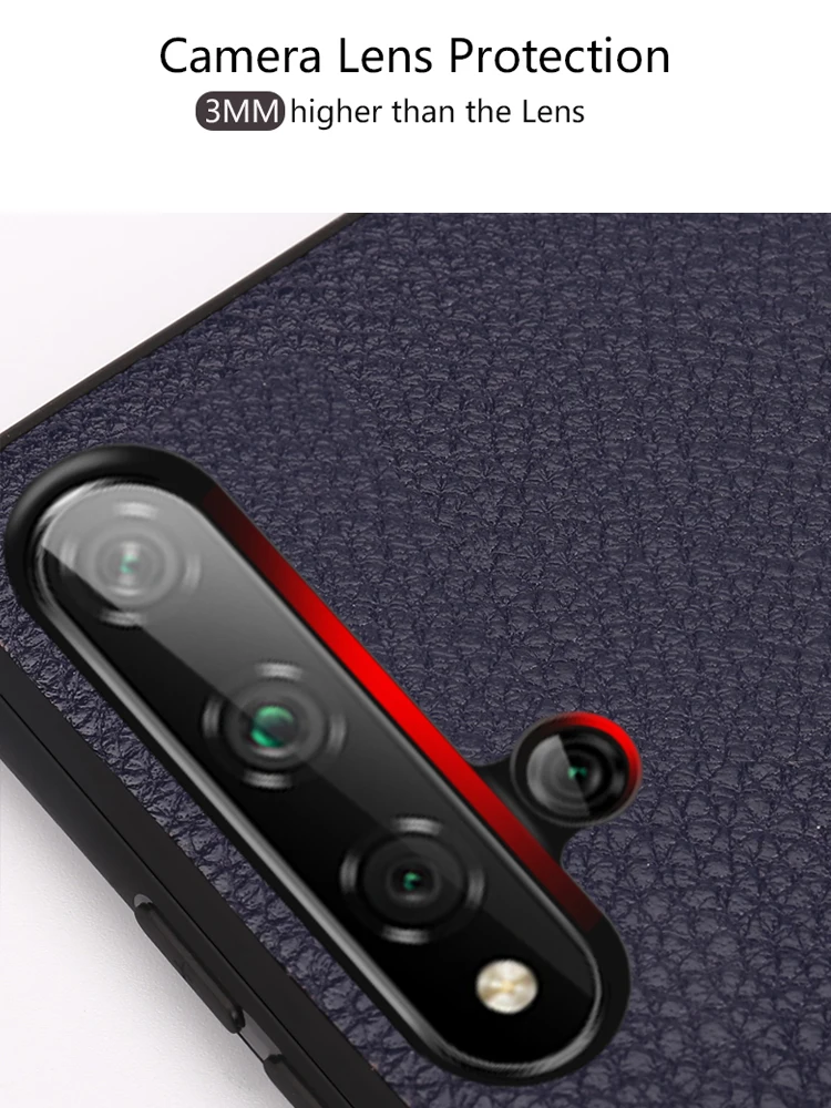 Для huawei Honor 20 чехол Mofi для huawei Honor 20 Pro чехол задняя крышка из искусственной кожи красный черный коричневый синий зернистый бизнес протектор