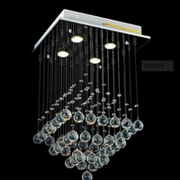 led k9 square clear crystal chandelier light lamp rain drop flush mount lighting 90 260v free shipping k9 crystal 110v 220v