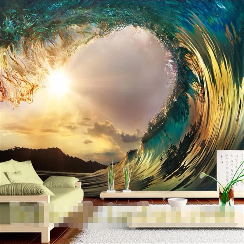 Beibehang фото обои для стен 3d Surf морские волны вид спальня живопись Гостиная ТВ фон волна Большие Настенные обои