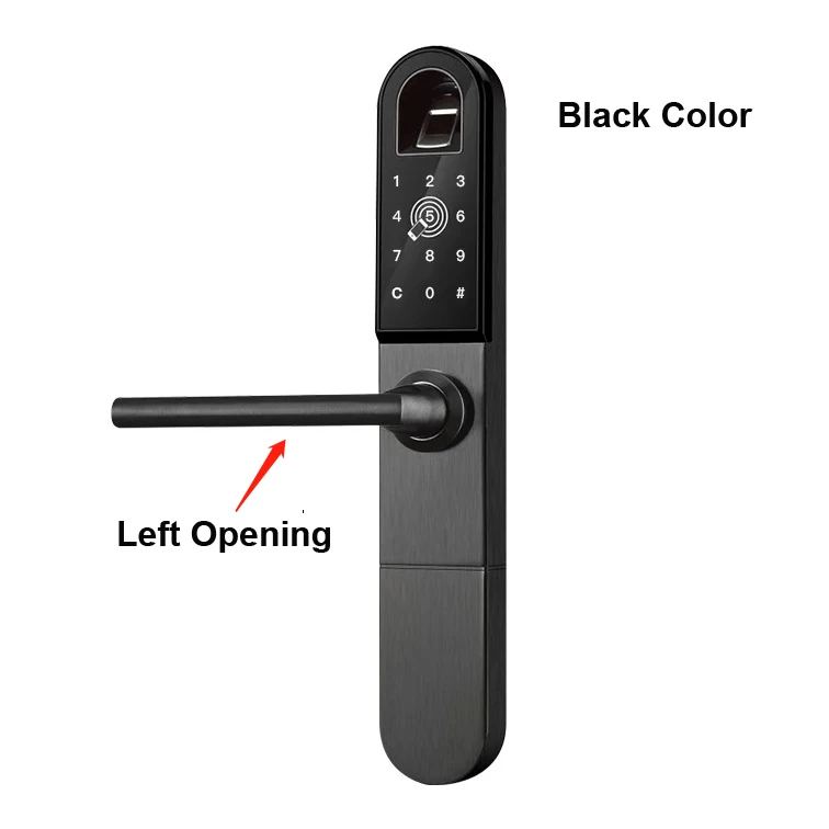 Black-Left opening Умный дверной замок с Wi-Fi Bluetooth приложение электронный цифровой код RFID карты Алюминиевый раздвижной стеклянный крючок дверной замок - Цвет: Black-Left opening