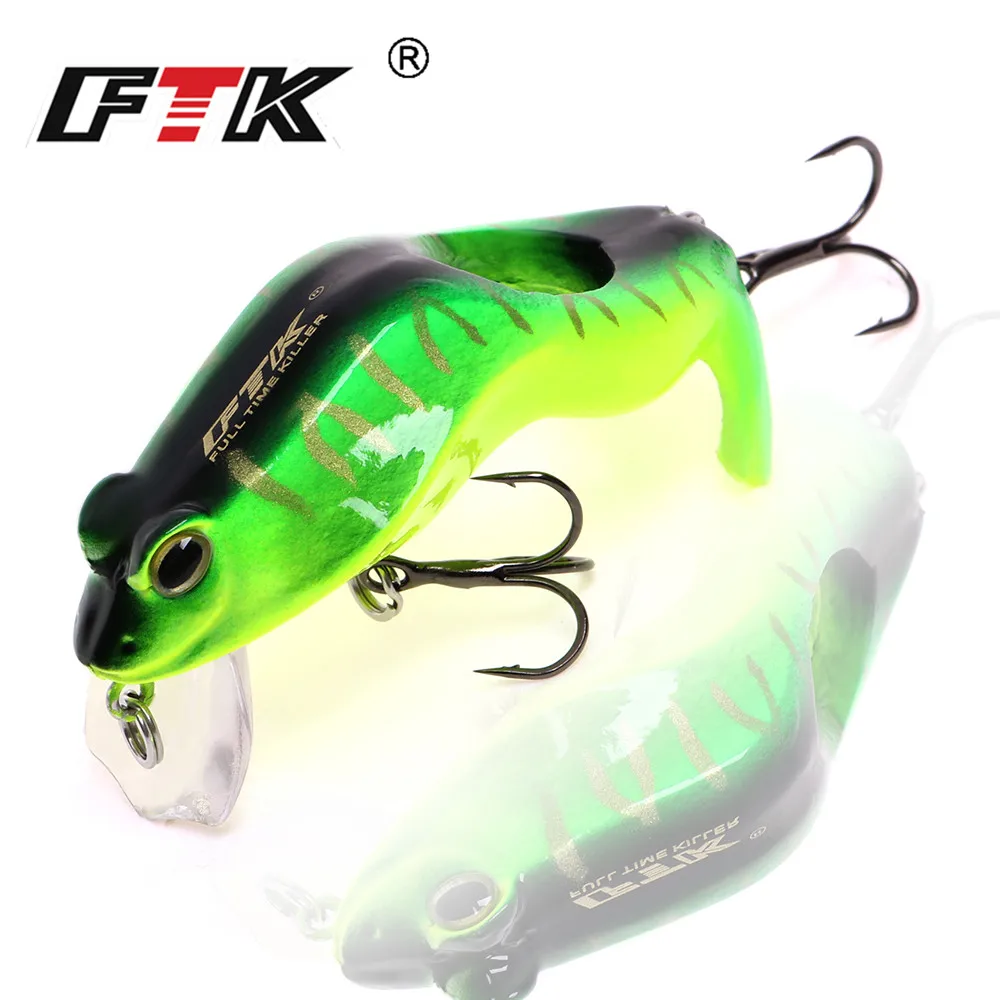 FTK Colorful Hard Frogs Fishing Lure basslure 1pcs/lot 60mm 8g Floating Topwater Fish Wobbler Artificial Crankbait lures | Спорт и