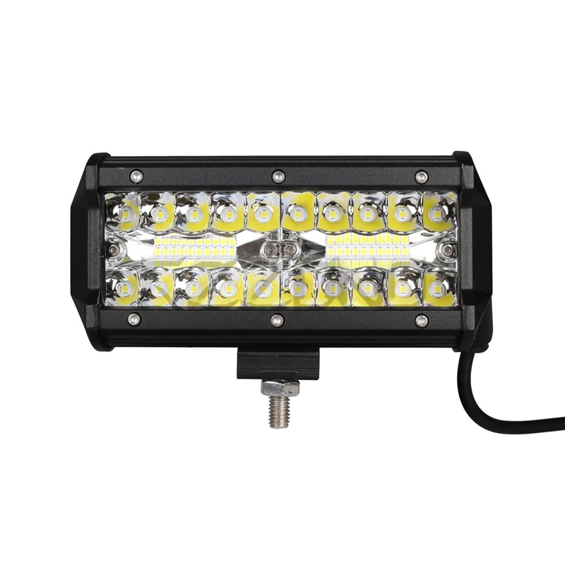 2pcs 7&quot Inch Car Light 120W Auto LED Bar 12V24V Triple Row Combo Beam Work For Truck SUV ATV 4x4 Offroad | Автомобили и