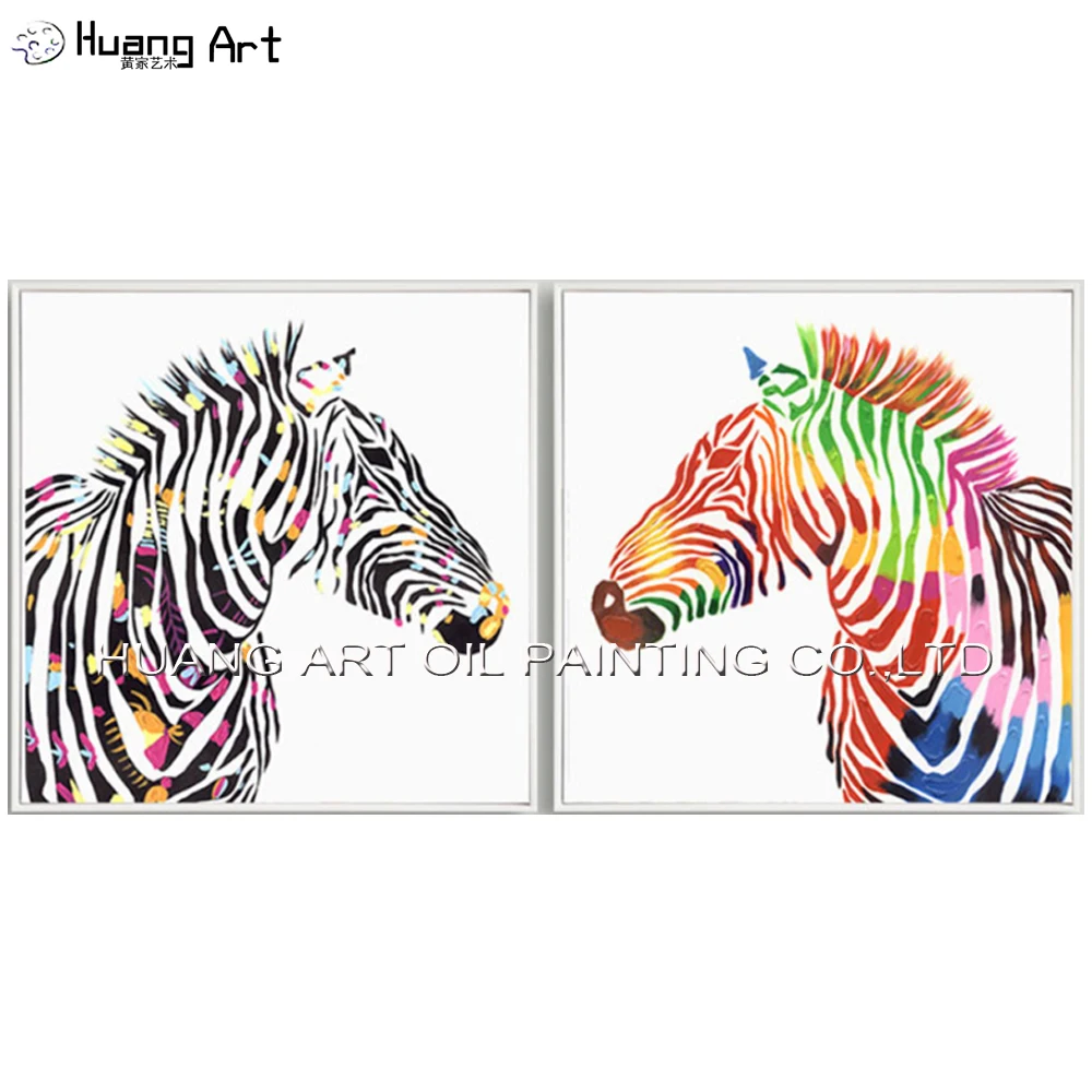 Картина маслом Зебра для пар Настенный декор гостиной Современная Абстрактная