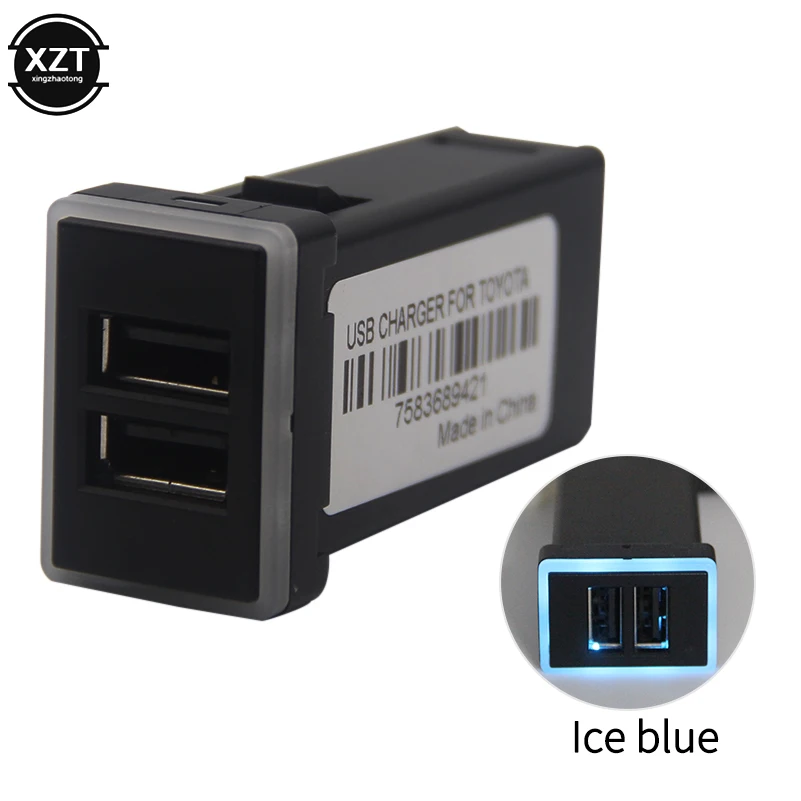 qc3 0 car charger dual usb ports phone quick charge pda dvr adapter plug play cable for toyota series cars free global shipping