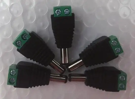 Male 5pcs 5,5 мм x 2,1 мм Женский штекер питания постоянного тока адаптер для 5050 3528 5060 одноцветная Светодиодная лента и камеры видеонаблюдения - Цвет: Male 5pcs