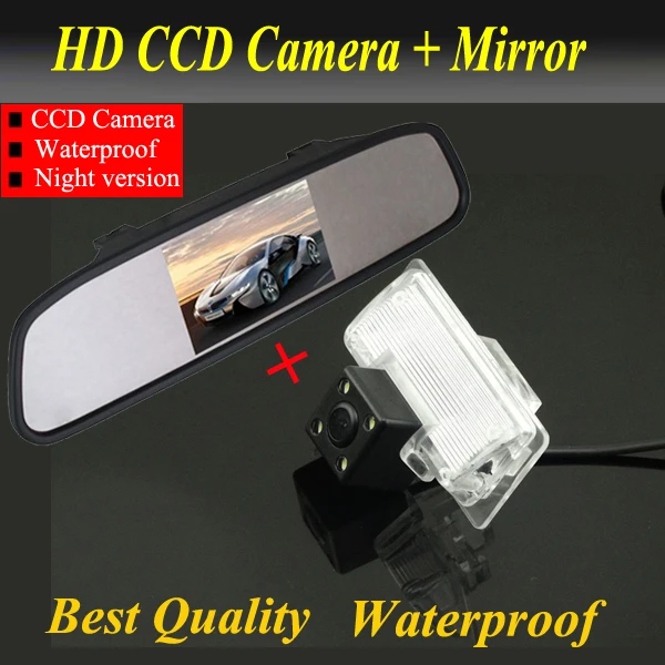 Автомобильный зеркальный монитор Full HD 4 3 &quot ЖК-дисплей + CCD светодиодных камеры