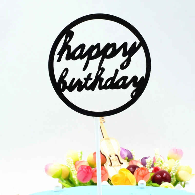 Многоцветный кекс Toppers Блестящий Топпер для торта С Днем Рождения флажки