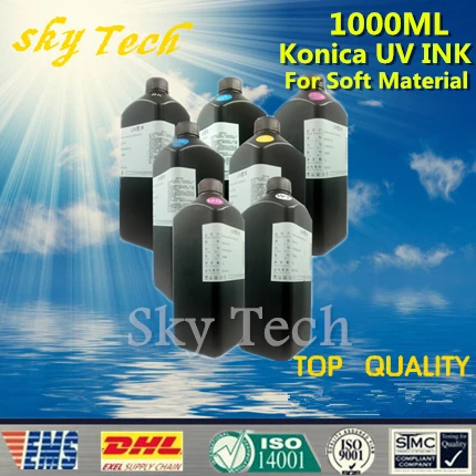 

LED UV INK 1000ML*7 ,UV ink For Konica printhead UV printer .for paper leather and etc Soft materials ,K C M Y LC LM White