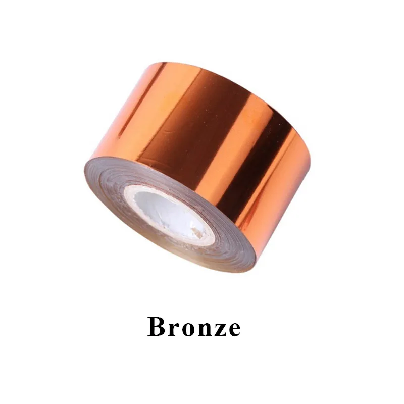 Bronze 1 рулон Фольга для ногтей Переводные обертывания металлические цветные наклейки-лак для ногтей 120x0,04 м блестящее звездное небо бумажное украшение для маникюра «сделай сам» советы - Цвет: Bronze