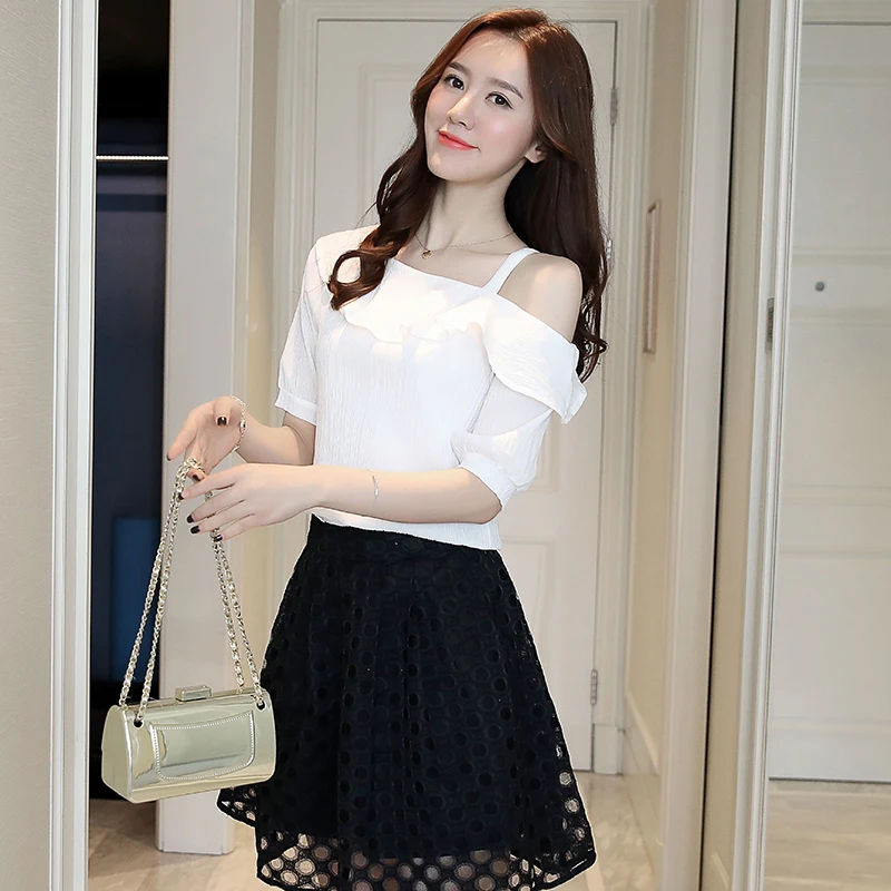 новая весенняя модная женская одежда шифоновая Женская сексуальная с оборками