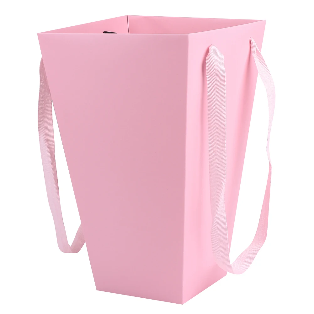 pink Модные крафт-бумажные Цветочные ведерки для попкорна, праздничные ведерки для подарочной коробки, бочки, букеты, свадебные, DIY, ваза, вечерние, для магазина - Цвет: pink