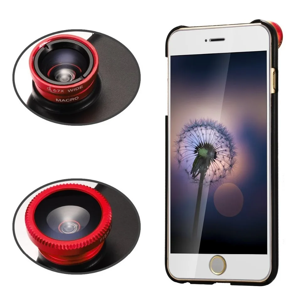 3 in 1 Phone Lens Kit Fish eye Fisheye lenses For Samsung Galaxy S3 S4 S5 S6 S7 edge note 4 5 Case Wide Angle Macro lentes|fisheye lenses|macro