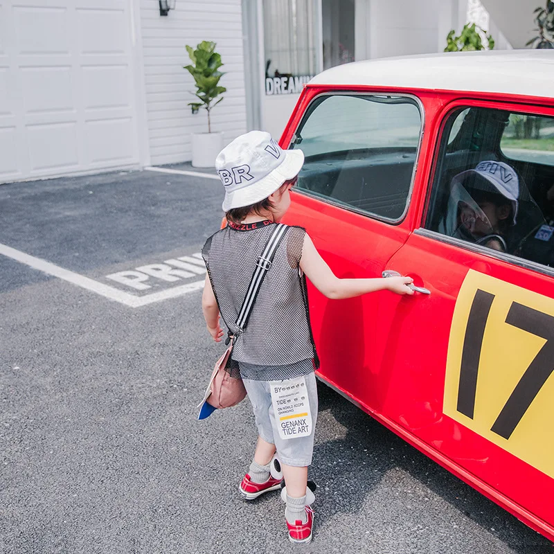 Жилет для мальчиков с изображением океана Сетчатая футболка без рукавов детская