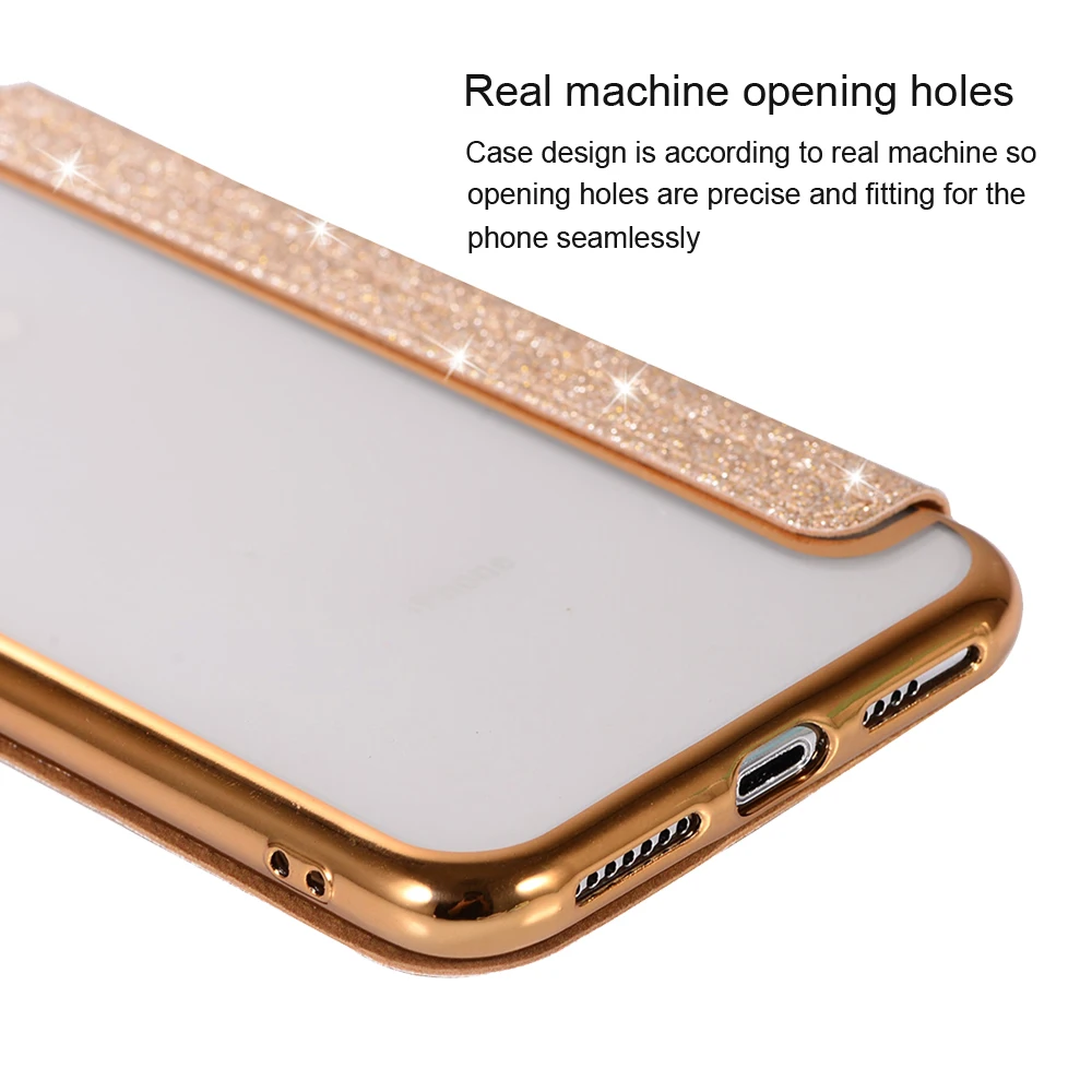 Чехол кошелек с 3d блестками для iPhone X 8 Plus 5 чехол блестящей кожаной сумкой 6 6S 7 XS Max