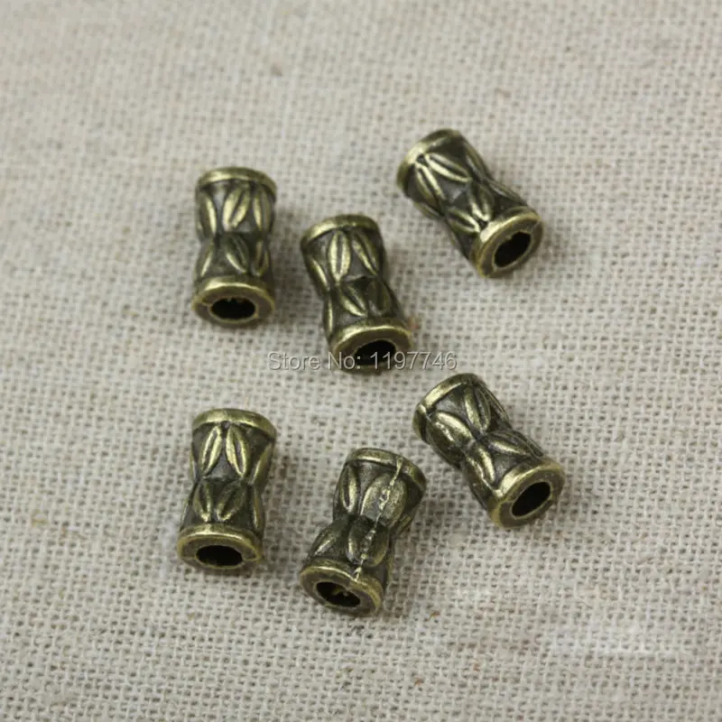 

Vintage Accessories 10pcs 11x6x6MM Antique Bronze Tone Zinc Alloy Flower Carve Big Hole Beads Connetor Charms Jewelry Findings