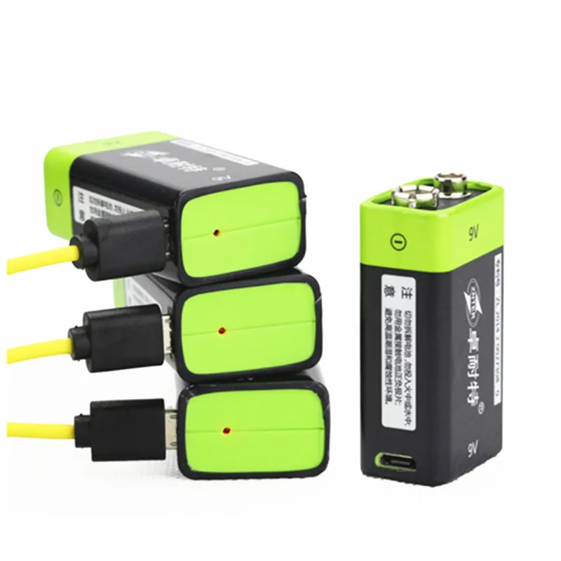 Литий ионный аккумулятор ZNTER 9 в 400 мАч 2 шт. + Кабель micro usb для зарядки|rechargeable