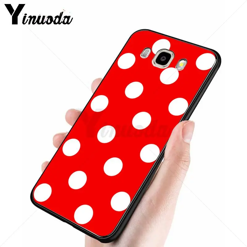 Yinuoda Красный Черный Золотой горошек Мягкий чехол для телефона Samsung Galaxy j4plus j6plus j7